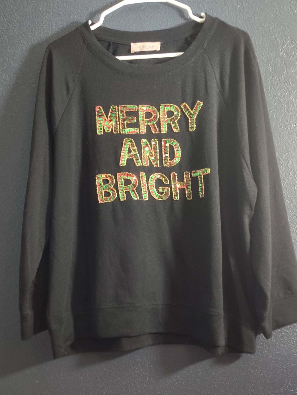 Philosophy Republic Clothing Merry And Bright Sequin Sweatshirt